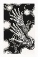 prayer hands reaching tattoo design idea