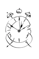 alarm clock tattoo design idea