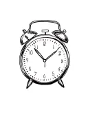 alarm clock tattoo design idea