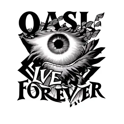 oasis live forever tattoo design idea