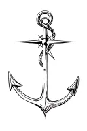 anchor compass intertwined tattoo design idea
