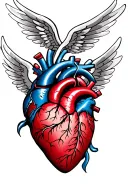 Heart with wings  tattoo design idea