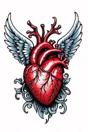 Heart with wings  tattoo design idea
