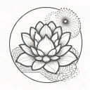 lotus flower and sand dollar in the center  tattoo design idea