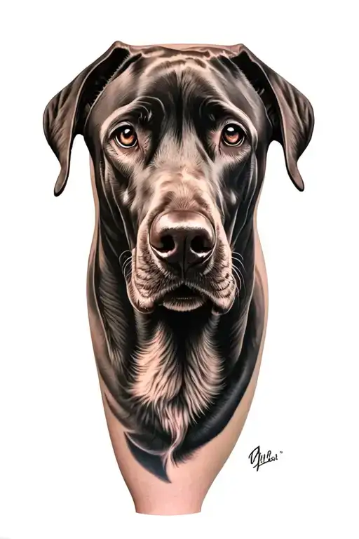 Weimaraner on my leg sleeve tattoo design idea