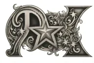 Gabriel with a star on the letter G tattoo design idea