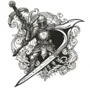 Peter Pan knight templar sword tattoo design idea