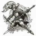 Peter Pan knight templar sword tattoo design idea