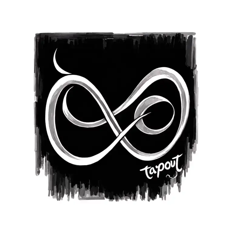 "tapout" "tapout" "tapout" "tapout" infinity symbol intertwined symbolizing the client's love tattoo design idea