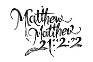 "Matthew 21:22" nice alex brush font tattoo design idea