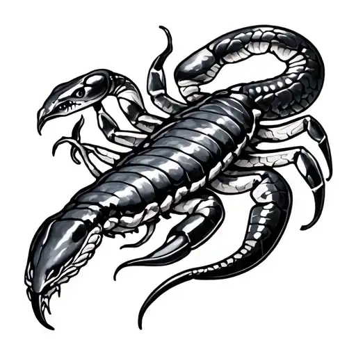 scorpion and snake  tattoo design idea