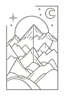 balance sonne berge tattoo design idea