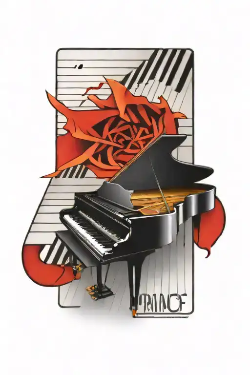 Piano keys tattoo design idea