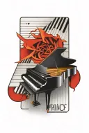 Piano keys tattoo design idea