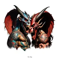 Dios vs demon tattoo design idea