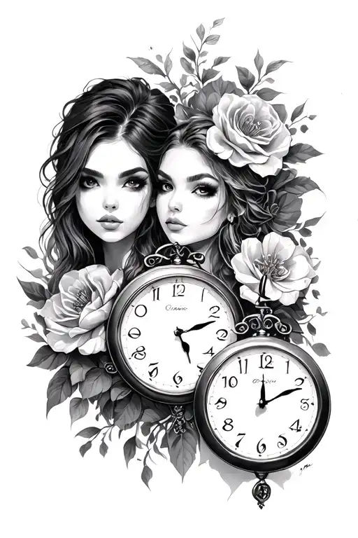 "Craig Chloe Millie" 3 clocks left shoulder going all tattoo design idea