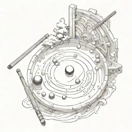 Billiard Zen garden tattoo design idea