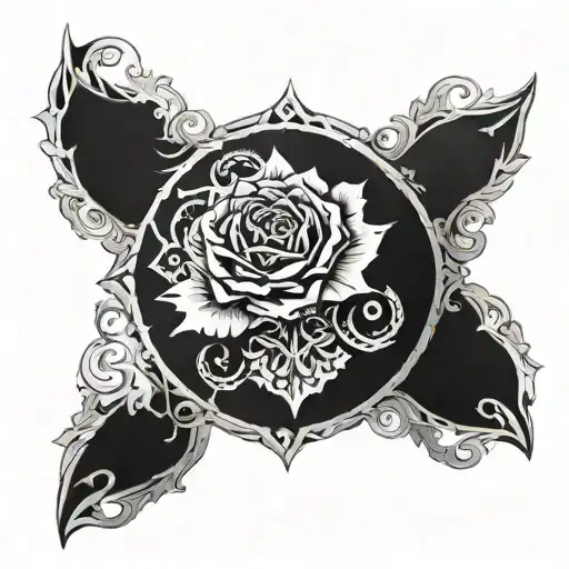 Ornamental shoulder male tattoo fallout new vegas themed tattoo design idea