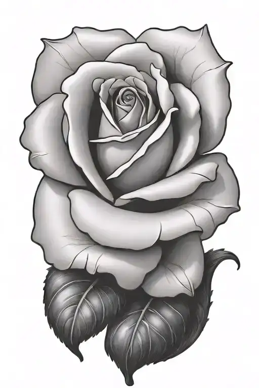 realistic Rose flower tattoo design idea