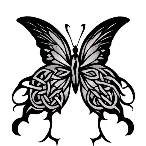 Celtic knot butterfly tattoo design idea