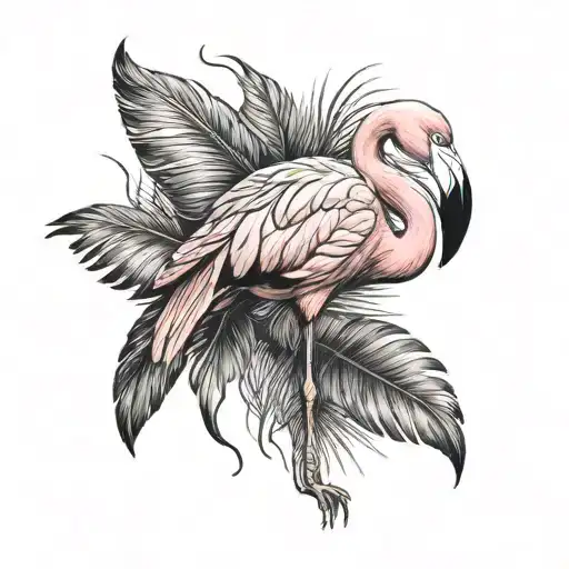 Flamingo tattoo design idea