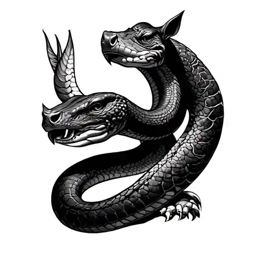 Rhinoceros Snake Aguila tattoo design idea