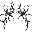Smooth, branching lines like soft energy veins. Organic and calm, no shading, natural anatomical flow. tattoo design idea