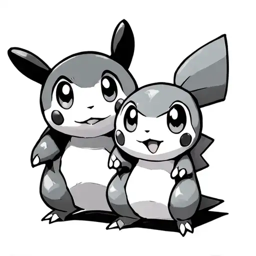 Pikachu, Squirtle, and Piplup Pokemon  tattoo design idea