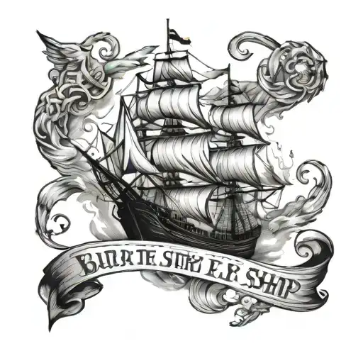 burn the ship script tattoo tattoo design idea