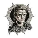 Anakin skywalker with sith eyes looking tattoo design idea