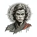 Anakin skywalker with sith eyes looking tattoo design idea