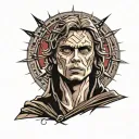 Anakin skywalker with sith eyes looking tattoo design idea