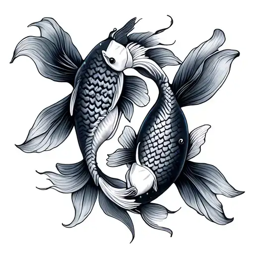 Two koi fish tattoo design idea