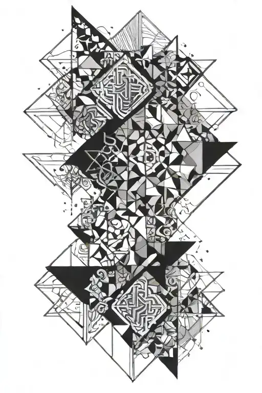 geometric patterns tattoo design idea