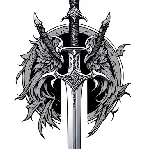 valkyrie sword tattoo design idea