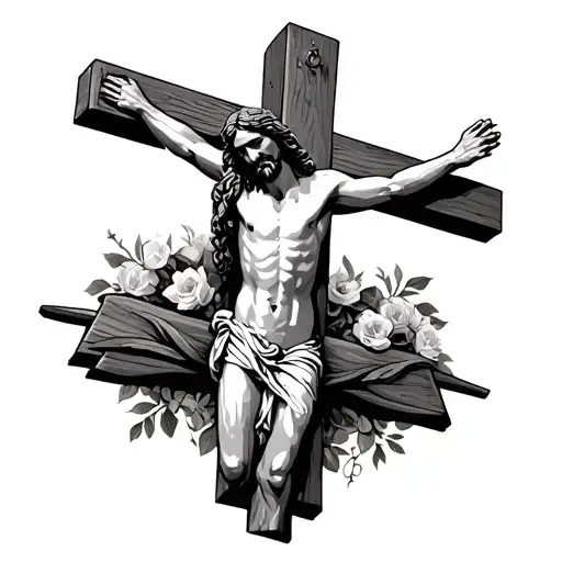 Jesus on cross tattoo design idea