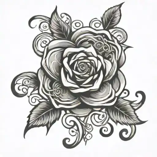 celtic rose intertwined tattoo design idea