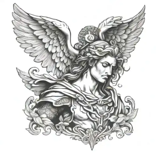 Archangel Raphael tattoo design idea