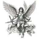 Archangel Raphael tattoo design idea