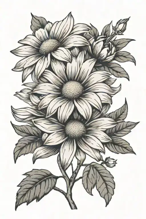 daisy flower tattoo design idea