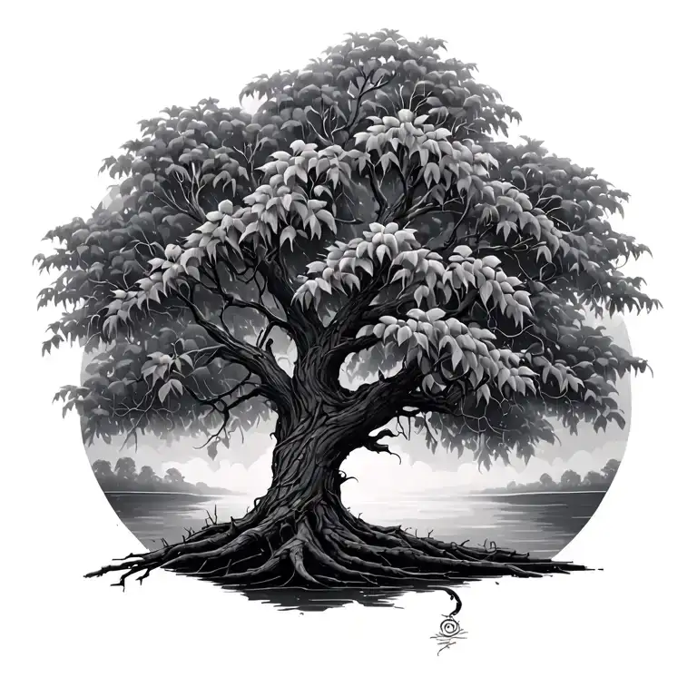 willow tree tattoo design idea