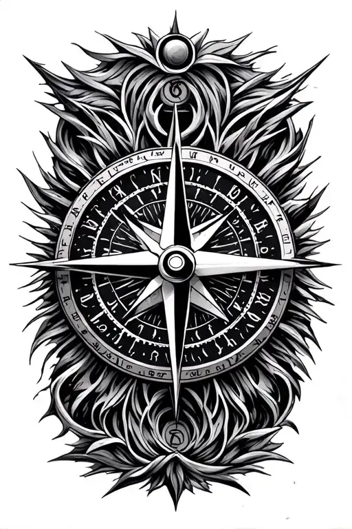 compass tattoo design idea