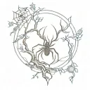 An oracle and spider amulet tree life intertwined tattoo design idea