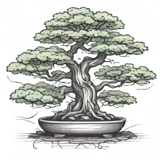 bonsai tree tattoo design idea