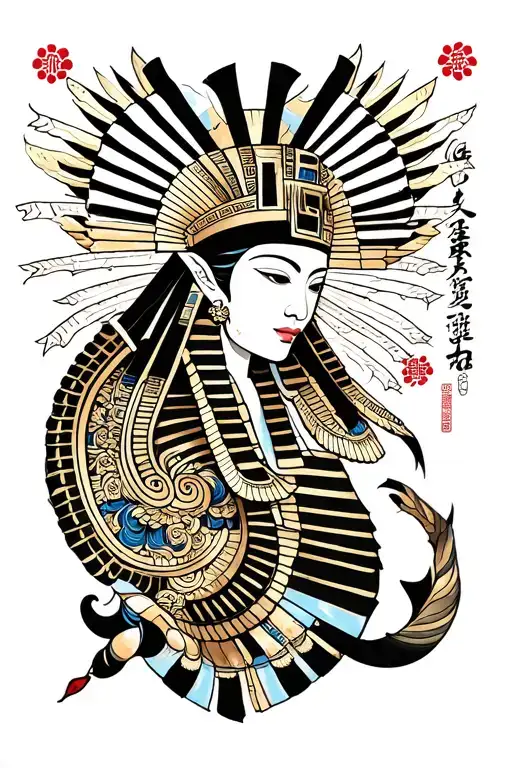 set egyptian god tattoo design idea