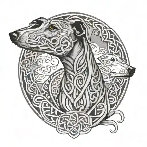 celtic whippet tattoo design idea