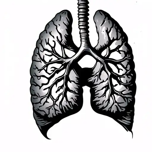 lungs, brain, larynx tattoo design idea