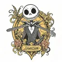 Jamaican Jack Skellington tattoo design idea