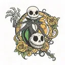 Jamaican Jack Skellington tattoo design idea