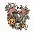 Jamaican Jack Skellington tattoo design idea